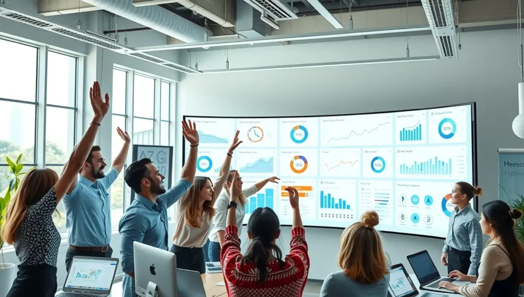 Agencia de marketing celebrando resultados tras optimización