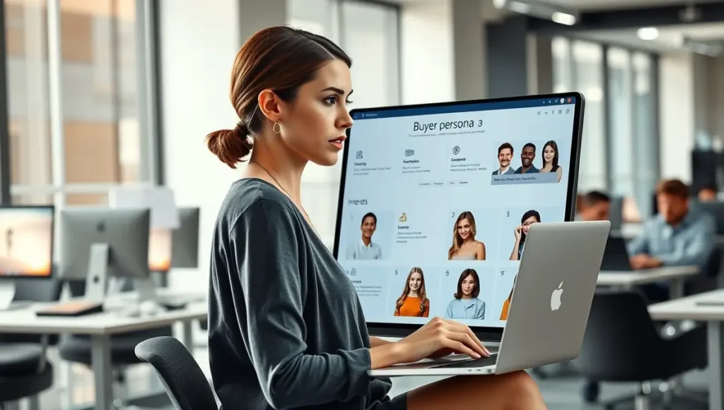 Profesional diseñando buyer persona para estrategia de marketing digital