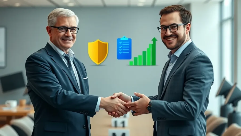 Empresario contratando consultor experto en optimización de procesos