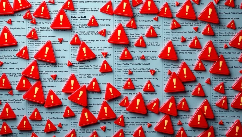 Bandeja de entrada con errores comunes en campañas de email marketing.