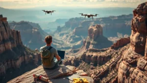 Imagen de nómada digital en Arizona con vistas al cañón, ejemplo icónico de destinos nómadas digitales en América del Norte