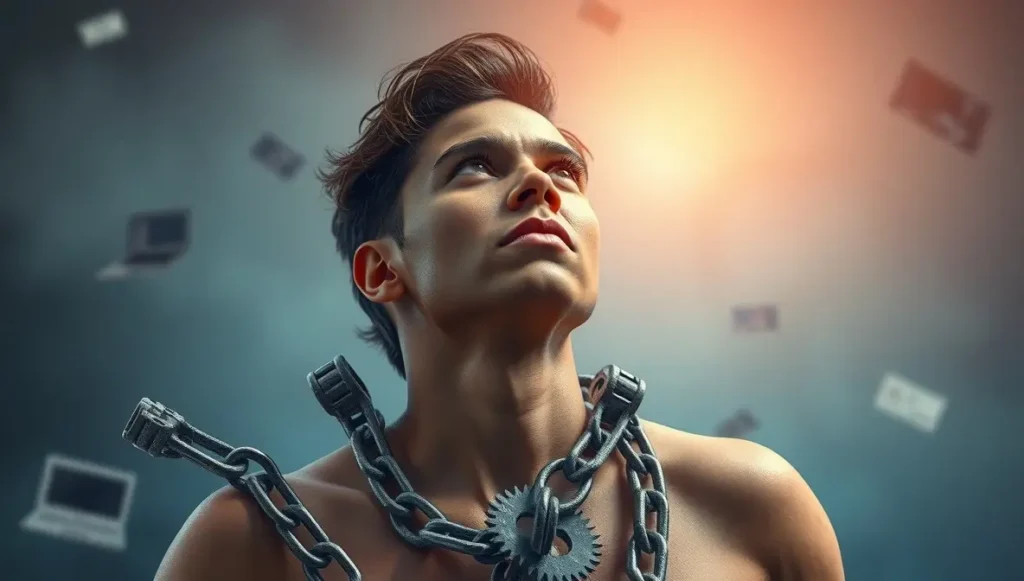 Persona liberándose de tareas repetitivas al subcontratar.