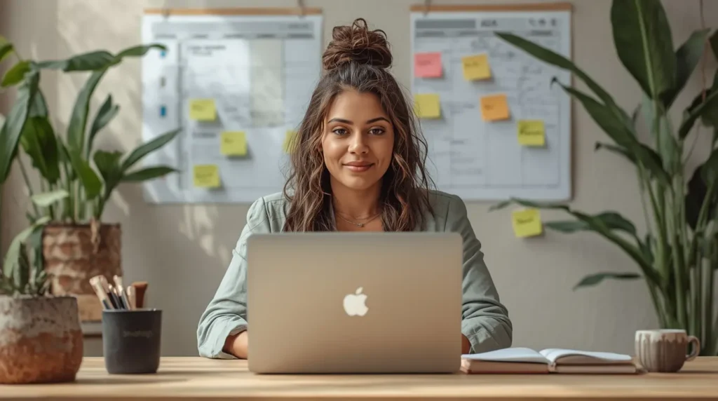 Asistente virtual consciente apoyando estructuras sólidas para emprendedoras estables

