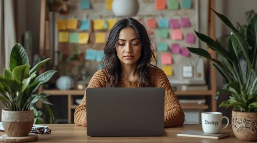 emprendedora consciente delegando tareas